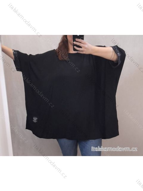 Tunika krátký rukáv dámská nadrozměr (4XL/5XL ONE SIZE) ITALSKÁ MÓDA IM722008