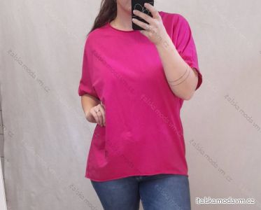 Tunika oversize krátký rukáv dámská nadrozměr (2XL/3XL ONE SIZE) ITALSKÁ MÓDA IM722015/DR