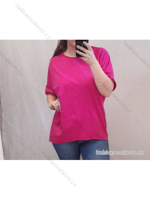 Tunika oversize krátký rukáv dámská nadrozměr (2XL/3XL ONE SIZE) ITALSKÁ MÓDA IM722015/DR