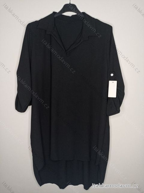 Tunika košilová dlouhý rukáv dámská nadrozměr (3XL/4XL ONE SIZE) ITALSKÁ MODA IMB22501