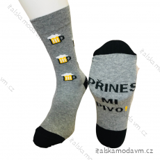 Ponožky veselé pivo slabé pánské CRAZY SOCKS přines mi pivo pro pivaře (40-43,44-47) POLSKÁ MODA DPP20026A