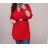 Tunika predĺžená/Šaty s opaskom dlhý rukáv dámska nadrozmer (XL/2XL ONE SIZE) TALIANSKA MÓDA IMC22112/DR XL/2XL <p>červená</p>
