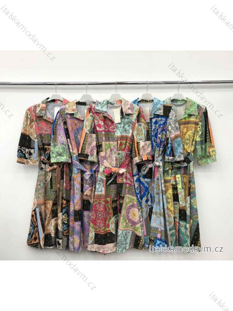 Šaty elegantné košeľové dlhý rukáv dámske (S / M ONE SIZE) TALIANSKÁ MÓDA IMWD212393