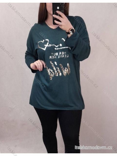 Tunika dlouhý rukáv dámská nadrozměr  (3XL/4XL ONE SIZE) ITALSKÁ MÓDA IMWQ219018B/DR