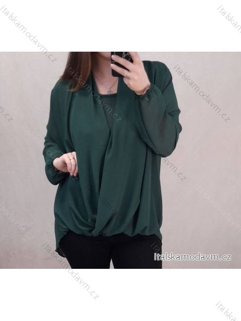 Tunika/halenka dlouhý rukáv dámská nadrozměr  (3XL/4XL ONE SIZE) ITALSKÁ MÓDA IMWQ21214