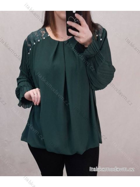 Tunika/halenka dlouhý rukáv dámská nadrozměr  (3XL/4XL ONE SIZE) ITALSKÁ MÓDA IMWQ21216