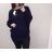 Svetr oversize dlouhý rukáv dámský (2XL/4XL ONE SIZE) ITALSKá MODA IM721401 královská modrá 2XL/4XL