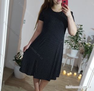 Šaty krátký rukáv dámské malý puntík (2XL-5XL) TURECKÁ MODA TML203126-1/DR