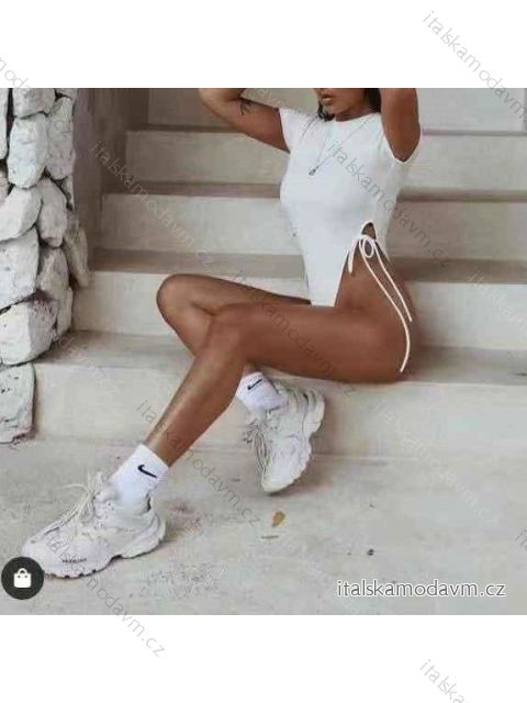 Body krátký rukáv dámské (S/M ONE SIZE) ITALSKÁ MÓDA IMM21408 bílá S/M one size