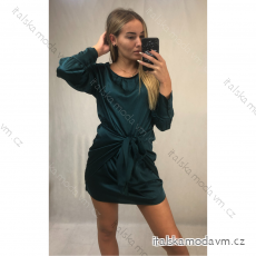 Šaty elegantní mini dlouhý rukáv  dámské (UNI S/M) ITALSKÁ MODA IMM20928/DR