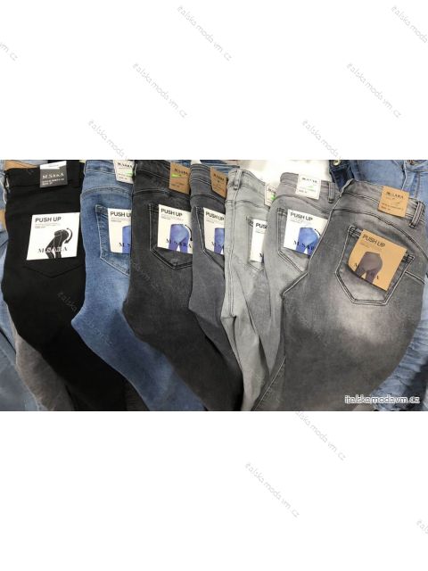 Rifle jeans dlhé push-up dámske nadrozmerné (29-38) M.SARA MA120MS2020