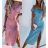 Šaty letní dlouhé carmen dámské puntík (S/M ONE SIZE) ITALSKÁ MÓDA IMWA215032 růžová S/M