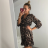 Šaty elegantní leopard dlouhý rukáv dámské (S/M one size) ITALSKÁ MÓDA IMWA21JANOV/DR S/M Leopardí