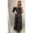 Šaty dlouhé letní žabičkované carmen přes ramena dámské leopard (S/M ONE SIZE) ITALSKÁ MÓDA IMWA216172-2/DR hnedá S / M