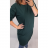 Šaty klasik krátký rukáv dámské  (2XL/3XL/4XL) ITALSKÁ MÓDA IM321245/DUR  smaragdová