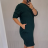 Šaty klasik krátký rukáv dámské  (2XL/3XL/4XL) ITALSKÁ MÓDA IM321245/DUR  smaragdová