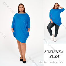 Šaty dlouhý rukáv dámské nadrozměr (2XL-3XL) POSLKÁ MÓDA PMLE21021