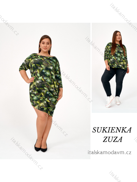 Šaty dlouhý rukáv dámské nadrozměr (3XL-4XL) POSLKÁ MÓDA PMLE22001