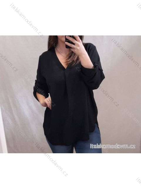 Tunika dlouhý rukáv dámská nadrozměr (XL/2XL ONE SIZE) ITALSKÁ MÓDA IM322003/DR