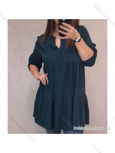 Šaty oversize elegantní 3/4 rukáv dámské (L/XL ONE SIZE) ITALSKÁ MÓDA IMD21560