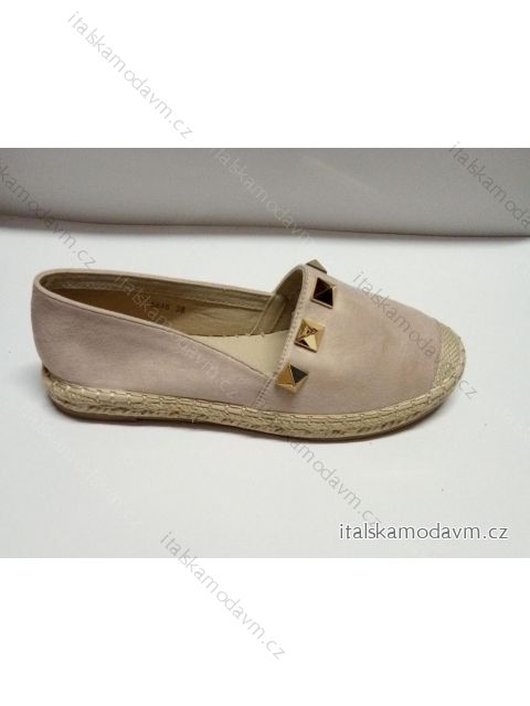 Espadrilky polobotky módní dámské  (37-41) OBUV 5646B Béžová světlá 36