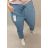 Kalhoty strečové dámské nadrozměr (XL/2XL/3XL ONE SIZE) ITALSKÁ MÓDA IMJ220015/DR 2XL/3XL Modrá světlá