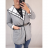 Kabát s kapucí a páskem dámský (M/L ONE SIZE) ITALSKÁ MÓDA IMP21176 Šedá M-L