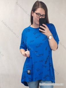 Tunika oversize krátký rukáv dámské (3XL/4XL ONE SIZE) ITALSKÁ MÓDA IM422SMILE/DR