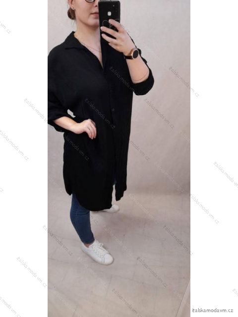 Košile 3/4 dlouhý rukáv dámská (3XL/4XL ONE SIZE) ITALSKá MóDA IM421LINEA