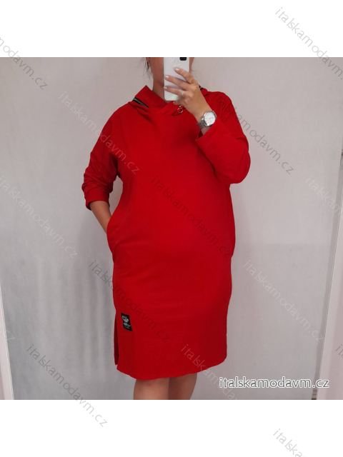 Mikina s kapucí dámská (L/XL ONE SIZE) ITALSKÁ MÓDA IM4212162/DR L/XL Černá