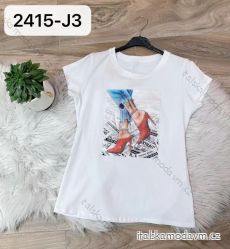 Tričko krátký rukáv dámské (S/M ONE SIZE) ITALSKÁ MÓDA  IMM222415-J3O