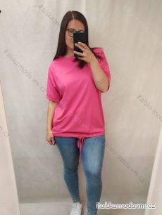 Tričko/tunika krátký rukáv dámská nadrozměr (XL/2XL ONE SIZE) ITALSKá MóDA IM422250