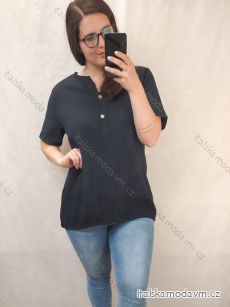 Tunika oversize zavazovací bavlněná krátký rukáv dámská nadrozměr (XL/2XL ONE SIZE) ITALSKá MóDA IM422536/DR