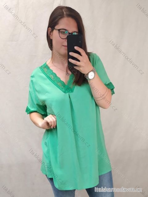 Tunika krátký rukáv dámská nadrozměr  (3XL/4XL ONE SIZE) ITALSKÁ MÓDA IMWQ22034/DR