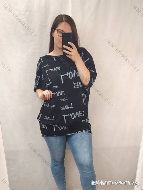 Tunika oversize krátký rukáv dámská (S/M/L/XL/2XL/3XL ONE SIZE) ITALSKÁ MÓDA IMB22059