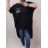 Šaty krátký rukáv dámské oversize (L/XL/2XL ONE SIZE) ITALSKÁ MÓDA IM421401 modrá L/2XL