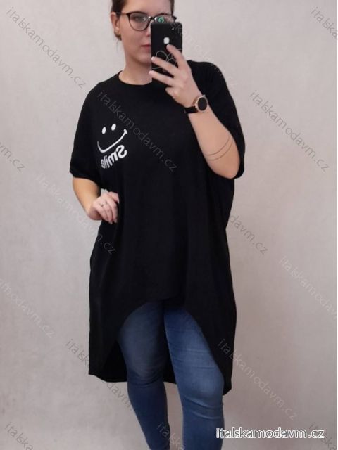 Šaty krátký rukáv dámské oversize (L/XL/2XL ONE SIZE) ITALSKÁ MÓDA IM421401