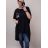Šaty krátký rukáv dámské oversize (L/XL/2XL ONE SIZE) ITALSKÁ MÓDA IM421401 modrá L/2XL