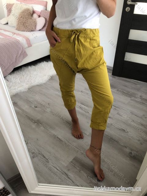 Kalhoty dlouhé strečové baggy dámské (S/M/L ONE SIZE) ITALSKÁ MÓDA IM522014