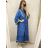 Šaty letní boho španělské krátký rukáv dámská nadrozměr (XL/2XL ONE SIZE) ITALSKá MóDA IM4225394/DR L/XL královská modrá