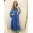 Šaty letní boho španělské krátký rukáv dámská nadrozměr (XL/2XL ONE SIZE) ITALSKá MóDA IM4225394/DR L/XL královská modrá