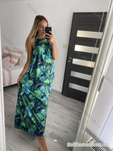 Šaty dlouhé bez rukávu letní icecool dámské (S/M/L ONE SIZE) ITALSKÁ MÓDA IMM22637/DR