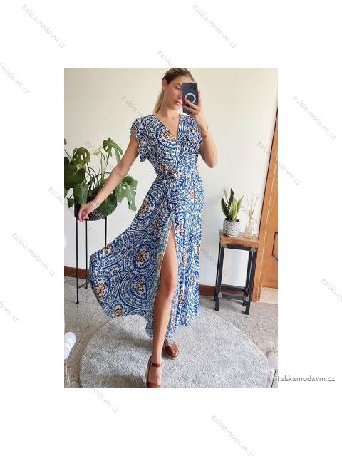 Šaty letné dlhé bez rukávu dámske (S/M ONE SIZE) TALIANSKA MÓDA IMPBB22F11227
