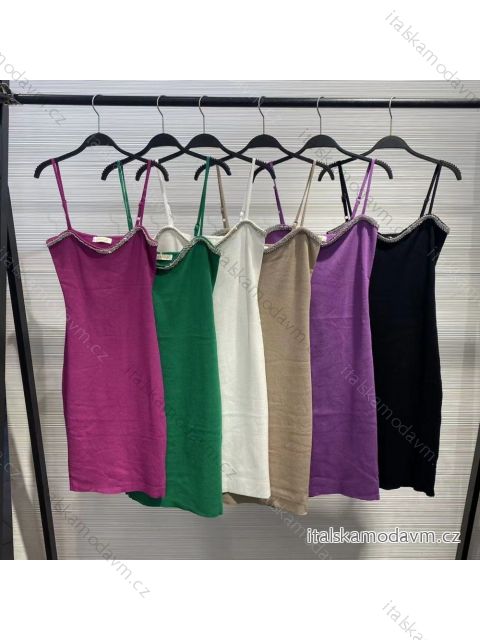 Šaty letné na ramienka dámske (S/M ONE SIZE) TALIANSKA MÓDA IMPBB22M1297