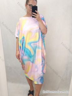 Šaty krátky rukáv dámske nadrozmer (XL/2XL/3XL ONE SIZE) POLSKÁ MÓDA PMLT22LOLITA