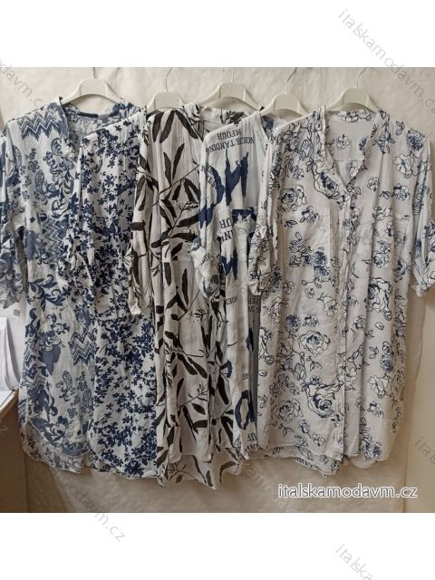 Šaty letní 3/4 rukáv dámské (L/XL ONE SIZE) ITALSKÁ MÓDA IM422594