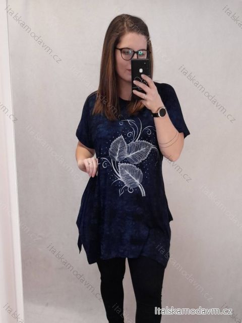 Tričko krátký rukáv dámské nadrozměrné (XL/2XL ONE SIZE) TURECKÁ MODA TM921074