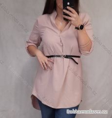 Šaty elegantní s páskem douhý rukáv (L/XL ONE SIZE) ITALSKá MODA IMM21u3297