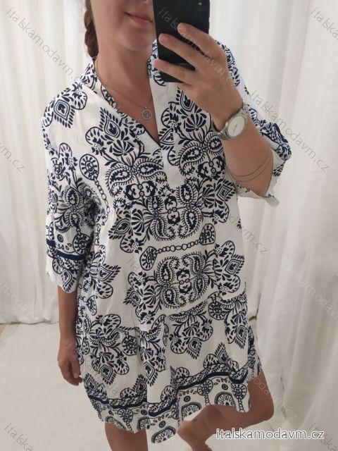 Šaty letní krátký rukáv dámská (M/L/XL ONE SIZE) ITALSKÁ MÓDA IMP16822ORNA/DR