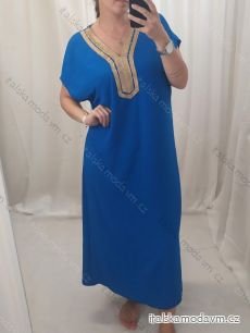 Šaty maxi dlouhé oversize letní krátký rukáv dámské nadrozměrné (M/L/XL/2XL ONE SIZE) ITALSKÁ MÓDA IMM22MS55153/DR